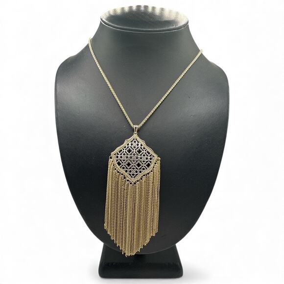 Kendra Scott Kingston Long Pendant Fringe Necklace - Picture 1 of 5